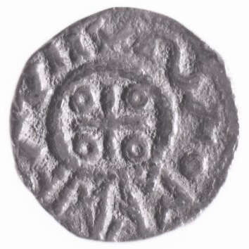 Pièce anglo-saxonne avec le nom du monnayeur, Pad(d)a, en runes