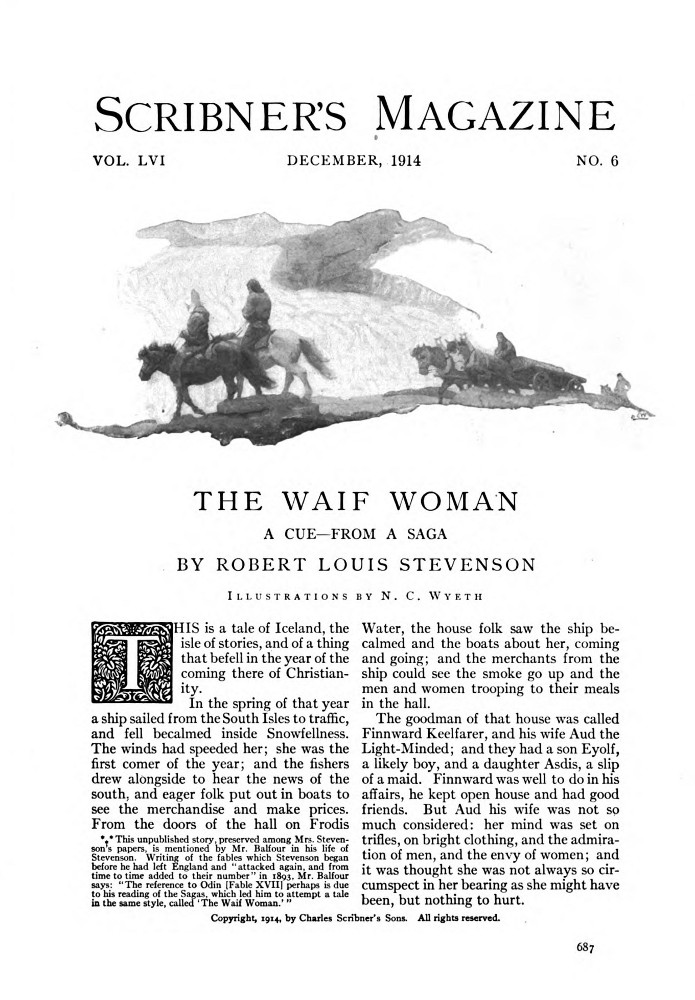 Stevenson, The Waif Woman, illustration N. C. Wyeth