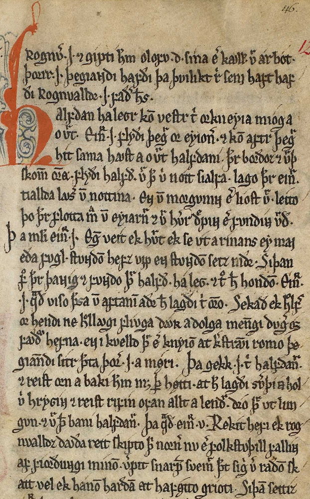 Mort de Halvdan Hålegg dans la Haralds saga hárfagra (Codex Frisianus)